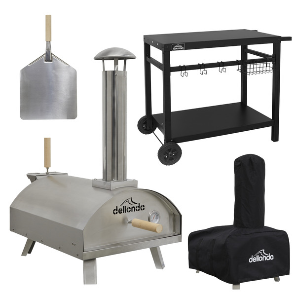 Sealey DG259 Dellonda Wood-Fired Pizza Oven, Pizza Peel, Cover & Plancha Trolley 14