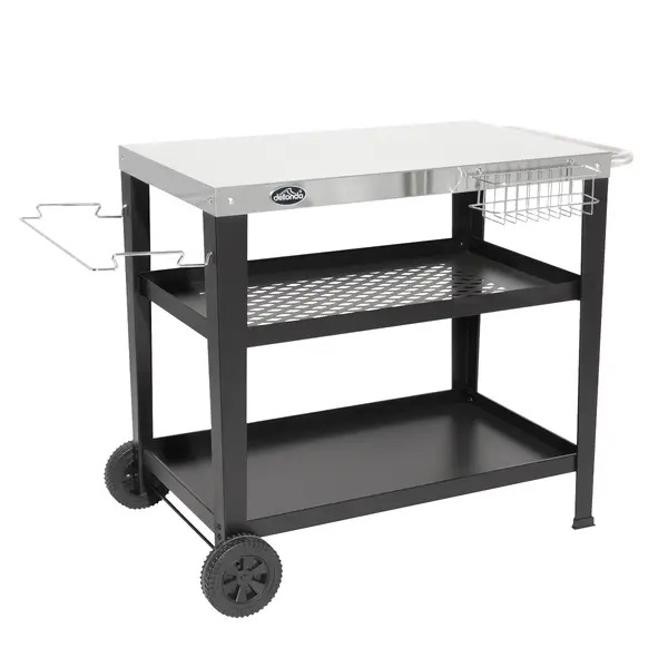 Sealey DG263 Dellonda Plancha Trolley with Utensil Holder - Stainless Steel Top