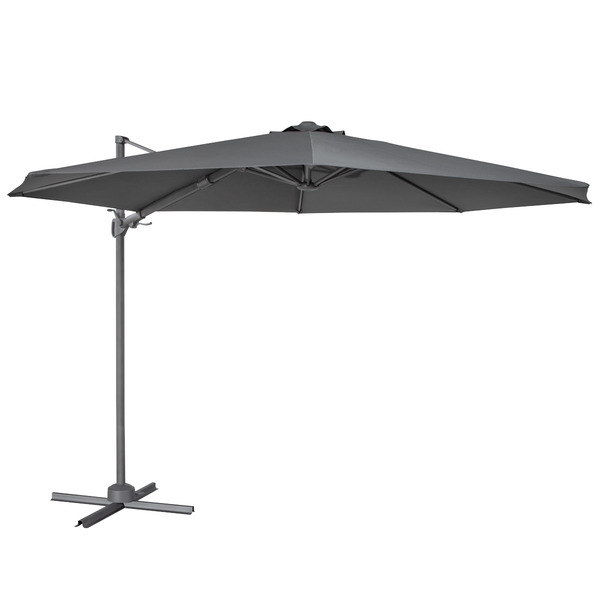 Sealey DG267 Dellonda Cantilever Parasol with 360° Rotation, Tilt & Cover 3m - Grey