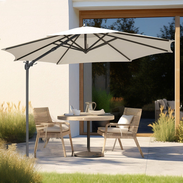 Sealey DG268 Dellonda Cantilever Parasol with 360° Rotation, Tilt & Cover 3m - Cream