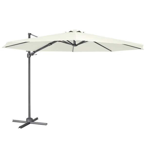 Sealey DG268 Dellonda Cantilever Parasol with 360° Rotation, Tilt & Cover 3m - Cream