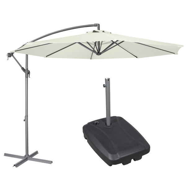 Sealey DG271 Dellonda Banana Parasol with Cover & Base 3m - Cream
