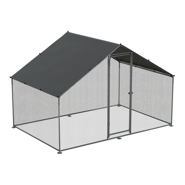Sealey Dellonda Walk-In Galvanized Steel Chicken Run with Roof Cover & PVC Coated Chicken Wire