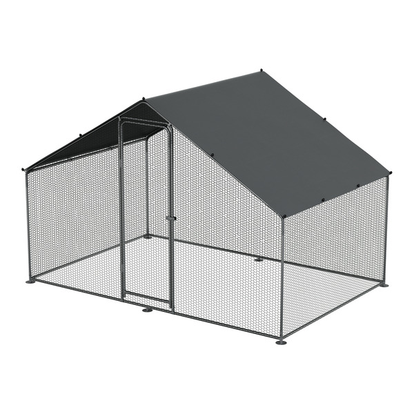 Sealey Dellonda Walk-In Galvanized Steel Chicken Run with Roof Cover & PVC Coated Chicken Wire