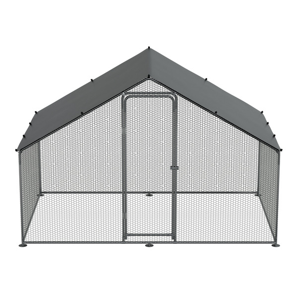 Sealey Dellonda Walk-In Galvanized Steel Chicken Run with Roof Cover & PVC Coated Chicken Wire