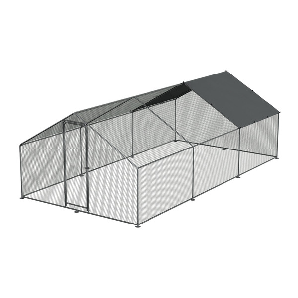 Sealey DG280 Dellonda Walk-In Galvanized Steel Chicken Run with Roof Cover & PVC Coated Chicken Wire