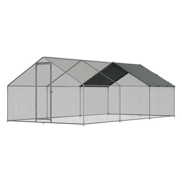 Sealey DG280 Dellonda Walk-In Galvanized Steel Chicken Run with Roof Cover & PVC Coated Chicken Wire