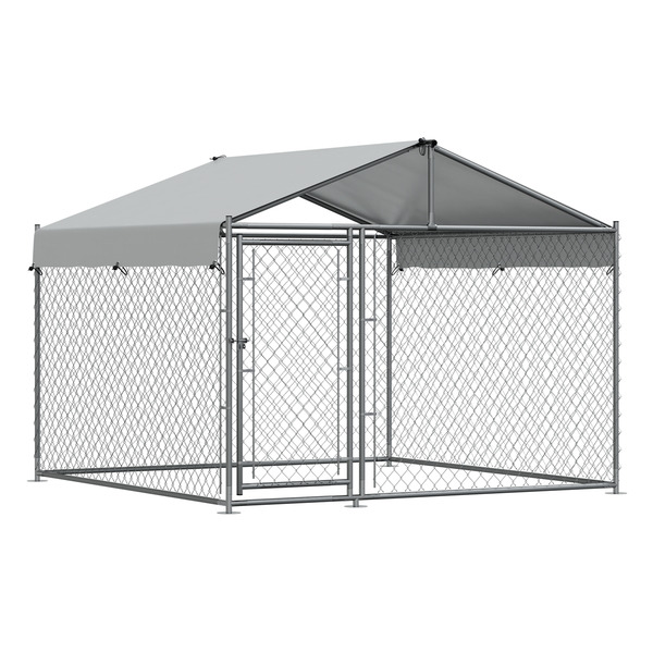Sealey Dellonda Galvanised Steel Dog Kennel with Roof Cover & Chain Link Fencing
