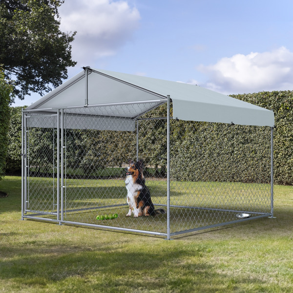Sealey Dellonda Galvanised Steel Dog Kennel with Roof Cover & Chain Link Fencing