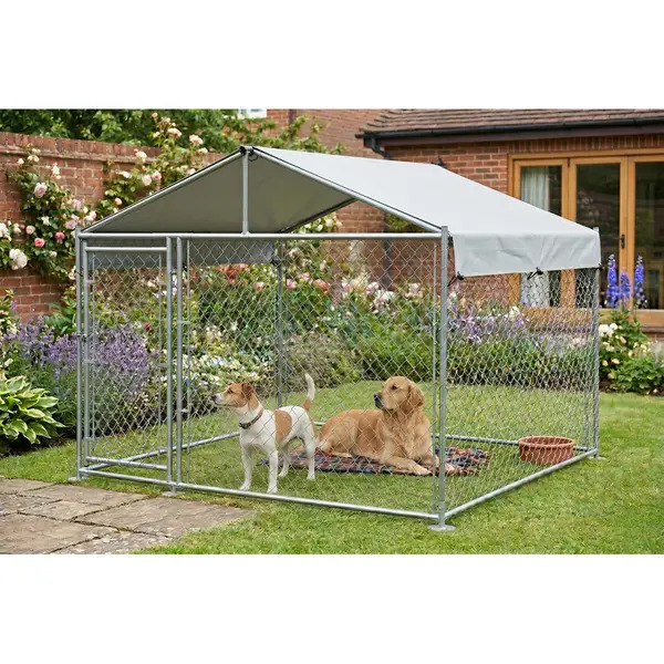 Sealey DG281 Dellonda Galvanised Steel Dog Kennel with Roof Cover & Chain Link Fencing