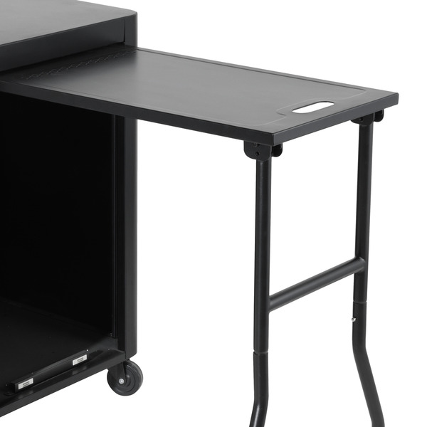 Sealey DG282 Dellonda BBQ/Plancha Workstation Trolley with Cupboard, Extension Table & Utensil Hooks, Black