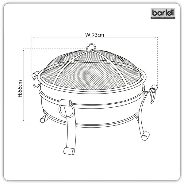 Sealey DG42 Dellonda 76cm Deluxe 2-in-1 Outdoor Fire Pit & Coffee Table Antique Bronze Effect
