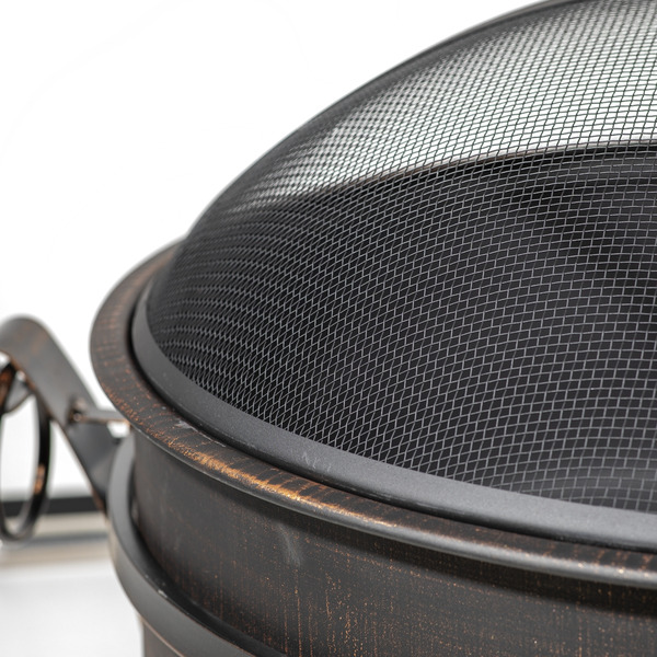 Sealey DG42 Dellonda 76cm Deluxe 2-in-1 Outdoor Fire Pit & Coffee Table Antique Bronze Effect