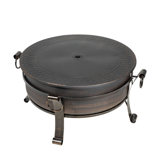 Sealey DG42 Dellonda 76cm Deluxe 2-in-1 Outdoor Fire Pit & Coffee Table Antique Bronze Effect