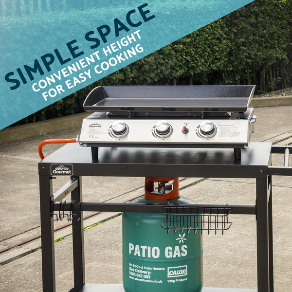 Sealey DG45 Dellonda Plancha Trolley with Utensil Holder - Black