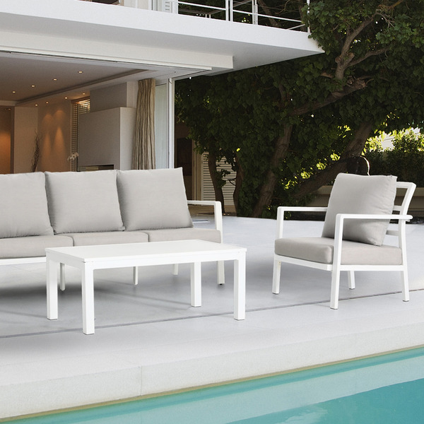Sealey Dellonda Kyoto Aluminium Outdoor Sofa & Coffee Table Set 4pc
