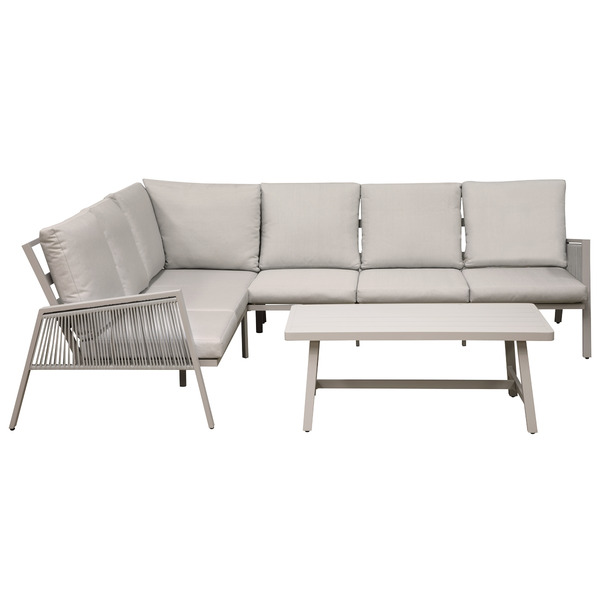 Dellonda Fusion Aluminium Outdoor Corner Sofa & Coffee Table Set 4pc