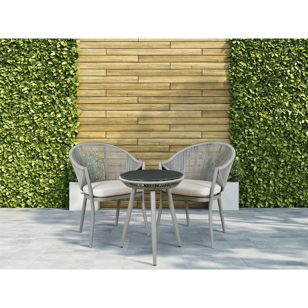 Sealey Dellonda Echo Aluminium Balcony Set with Tempered Glass Tabletop 3pc