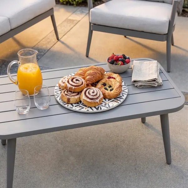 Sealey DG59 Dellonda Echo Aluminium Outdoor Sofa, Chair & Coffee Table Set 4pc