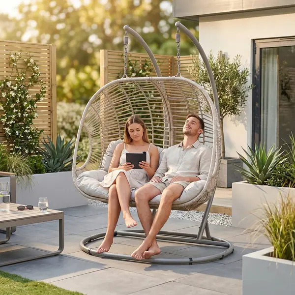 Sealey DG61 Dellonda Double Swinging Egg Chair with Cushion