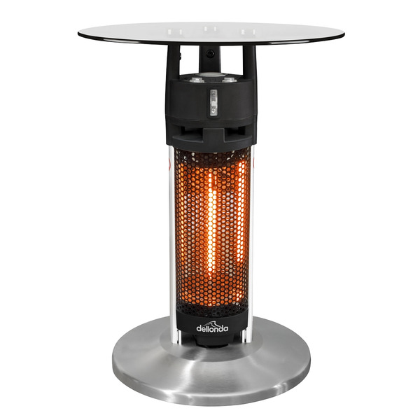 Sealey DG62 Dellonda Bistro Table with 1200W Heater, 65cm, Black/Stainless Steel