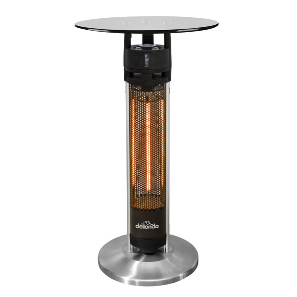 Sealey DG63 Dellonda Bistro Table with 1600W Heater, 95cm, Black/Stainless Steel