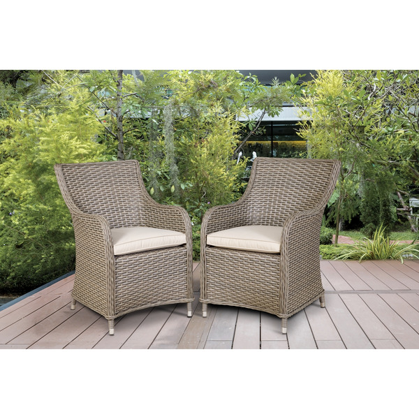 Sealey Dellonda Chester Rattan Wicker Outdoor Garden Dining Chairs 2pc