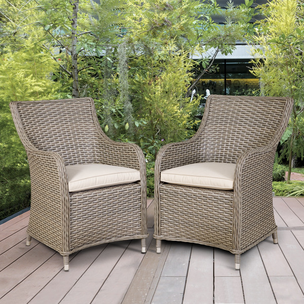 Sealey Dellonda Chester Rattan Wicker Outdoor Garden Dining Chairs 2pc
