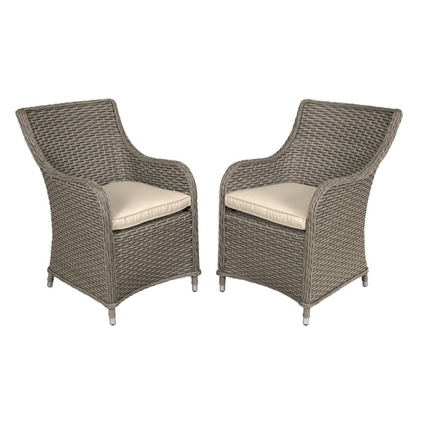 Sealey Dellonda Chester Rattan Wicker Outdoor Garden Dining Chairs 2pc