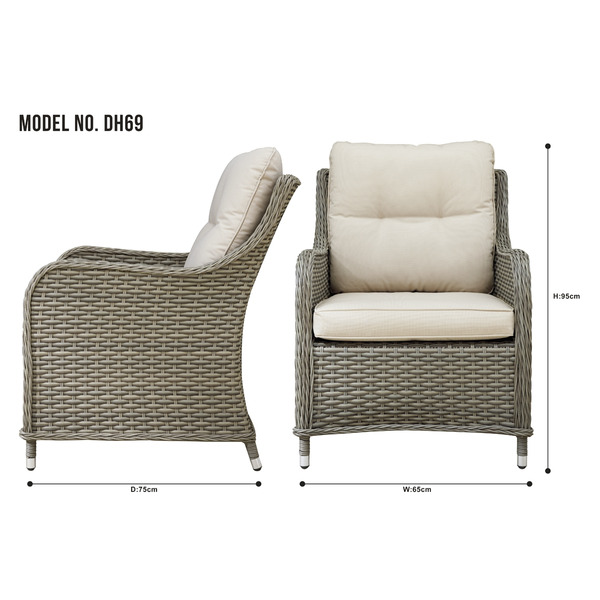 Sealey Dellonda Chester Rattan Wicker Outdoor Armchairs 2pc
