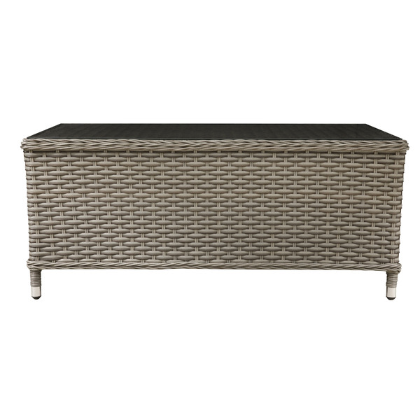 Sealey Dellonda Chester Rattan Wicker Outdoor Balcony Table with Tempered Glass Top