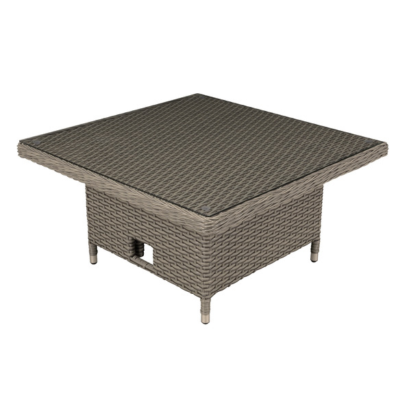 Sealey Dellonda Chester Rattan Wicker Adjustable-Height Outdoor Dining Table