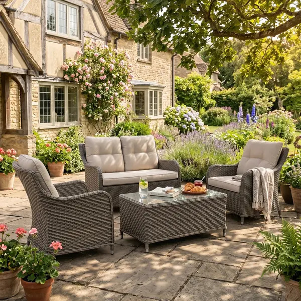 Sealey DG87 Dellonda Chester Rattan Wicker Outdoor Lounge Set 4pc