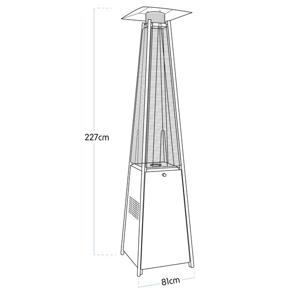 Sealey Dellonda Pyramid Gas Outdoor Garden Patio Heater 13kW Commercial & Home Use