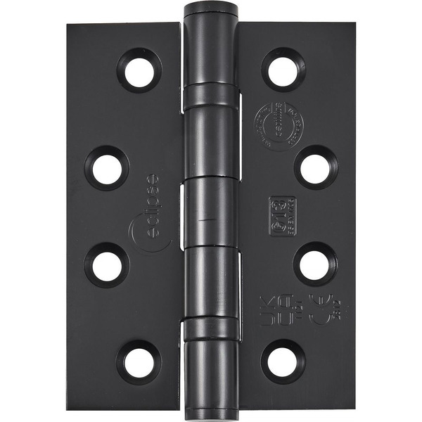 Eclipse 102 x 76 x 3 mm -  Grade 13 -  Stainless Steel Black Ball-Bearing Hinge (3Pk) - PK920