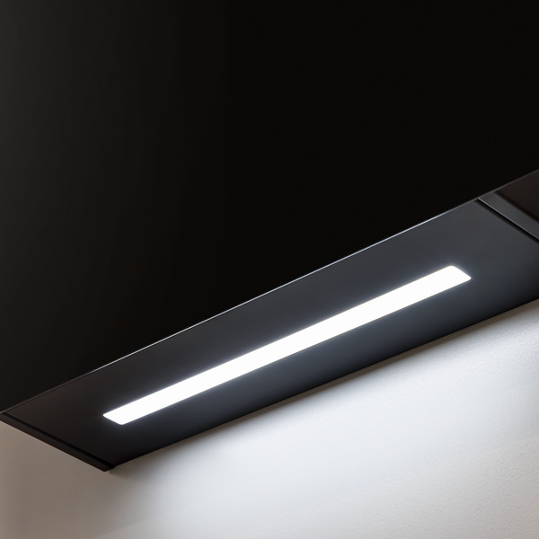 Sealey DH105 Baridi Angled Chimney Cooker Hood with Touch Controls & Carbon Filters 60cm - Black Glass