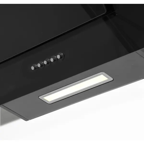 Sealey DH106 Baridi Angled Chimney Cooker Hood with Carbon Filters & LED Lamp 90cm, Energy Class A - Black Glass