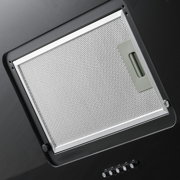 Sealey DH106 Baridi Angled Chimney Cooker Hood with Carbon Filters & LED Lamp 90cm, Energy Class A - Black Glass