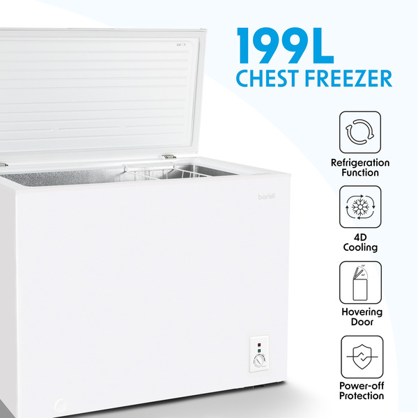 Baridi Freestanding Chest Freezer 199L Capacity - White