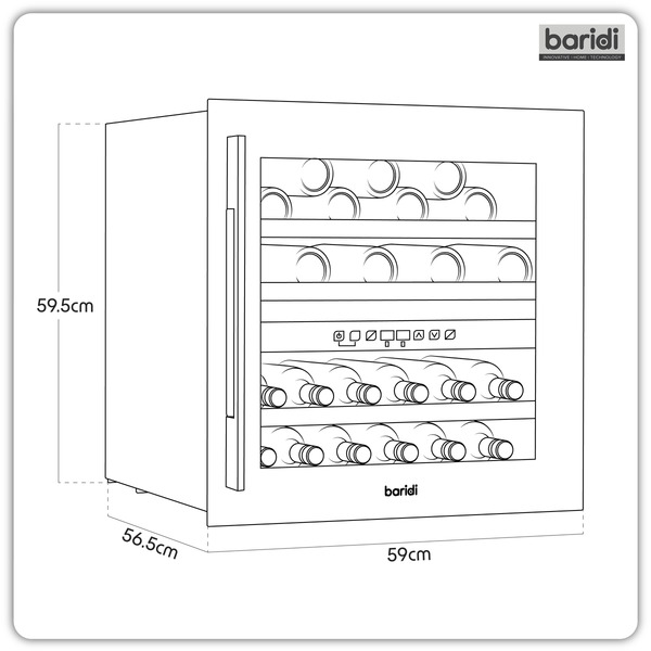 Baridi 36 Bottle Wine Fridge & Cooler 60cm