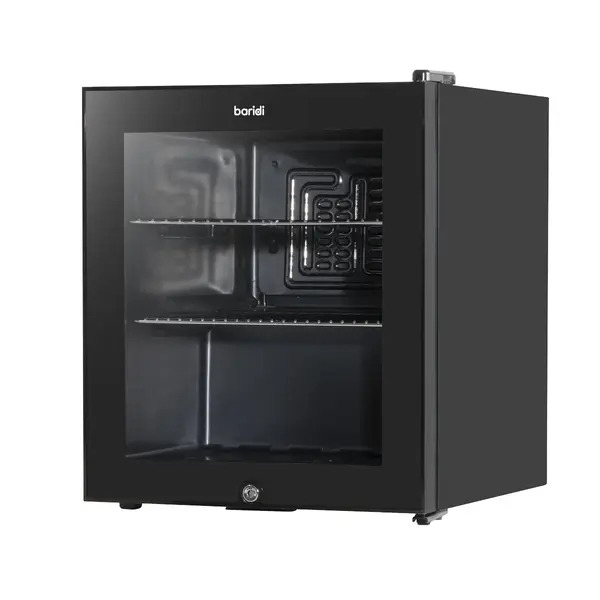 Sealey DH12 Baridi Mini Tabletop Beer & Drinks Fridge with Metal Shelves, LED Light & Security Lock 50L - Black