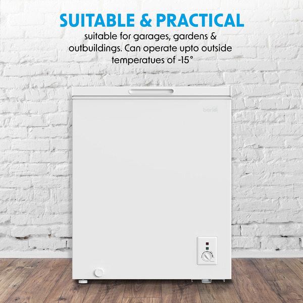 Baridi Freestanding Chest Freezer 142L Capacity - White