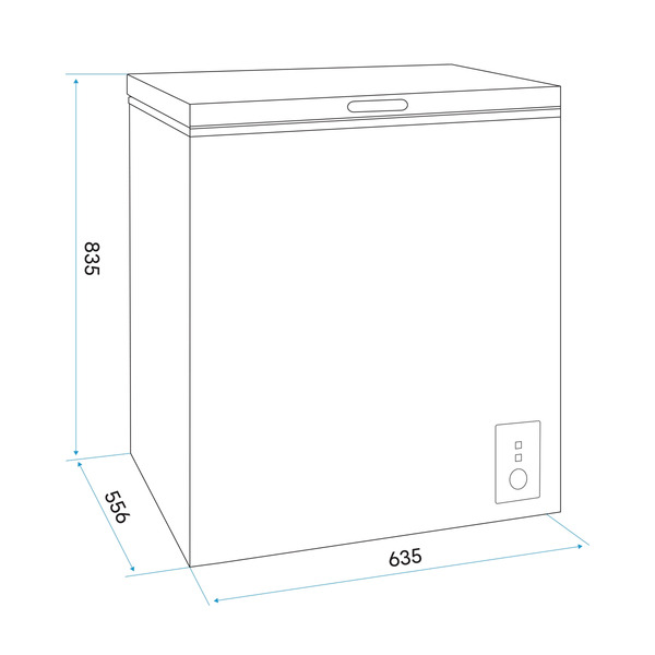 Baridi Freestanding Chest Freezer 142L Capacity - White