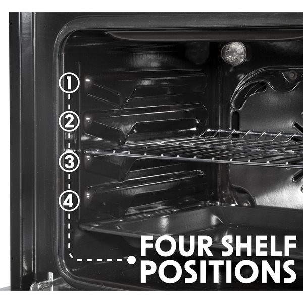 Baridi Integrated Fan-Assisted Electric Oven 60cm 55L Capacity - Black/Stainless Steel