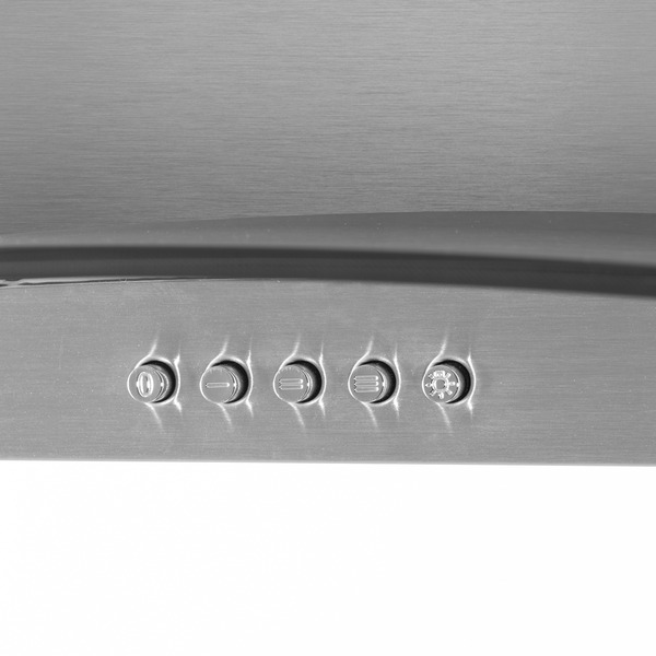 Sealey DH128 Baridi Curved Glass Cooker Hood with Carbon Filters & LED Lights 60cm - Stainless Steel