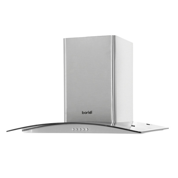 Sealey DH128 Baridi Curved Glass Cooker Hood with Carbon Filters & LED Lights 60cm - Stainless Steel