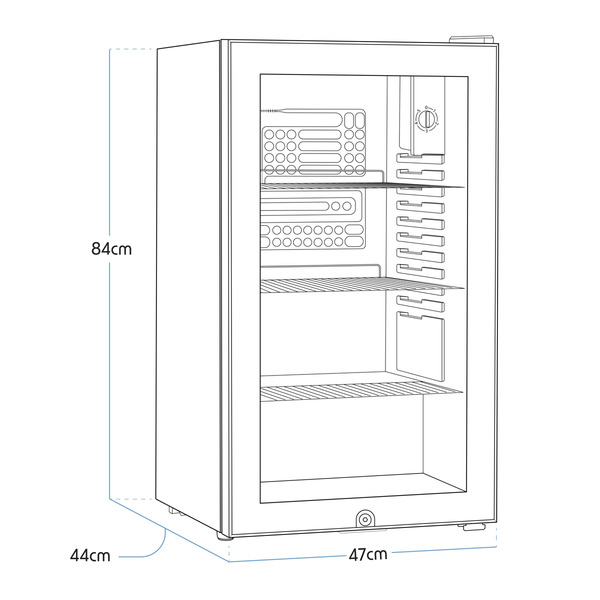 Baridi Wine, Beer & Drinks Fridge 85L Capacity - Black