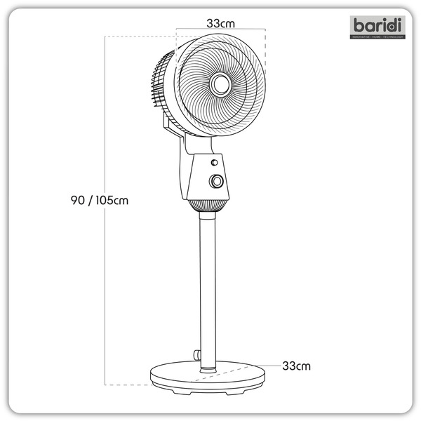 Sealey Baridi Pedestal Fan with Manual Control 10