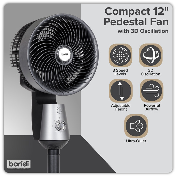 Sealey Baridi Pedestal Fan with Manual Control 10