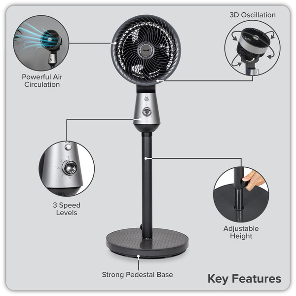 Sealey Baridi Pedestal Fan with Manual Control 10